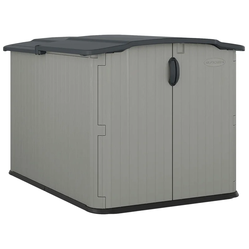 Suncast Glidetop 98 Cu Ft Outdoor Horizontal Shed Garden & Tool Storage, Gray
