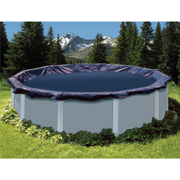 Swimline Deluxe 12' Round Above Ground Winter Pool Cover, 4' Overlap, Blue/Black| PCO816