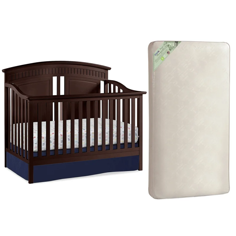 Thomasville Majestic 4 in 1 Crib, Espresso & Kolcraft Pure Sleep Crib Mattress