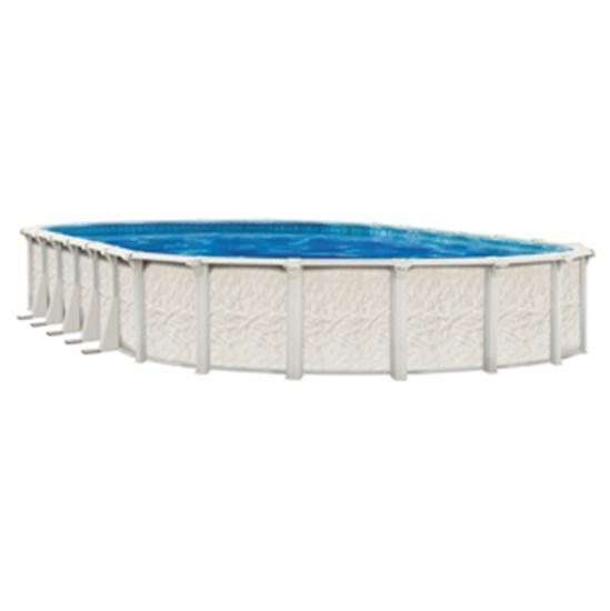 Wilbar International Trinidad 18' x 40' Oval 54" Aluminum Pool - AG-PT-3042