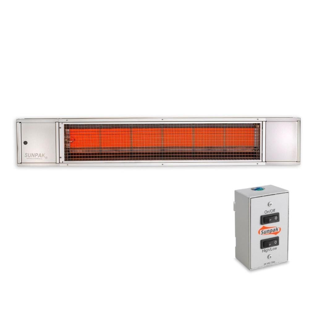 Sunpak S34 Two Stage Infrared Heater, 48", 25,000 and 34,000 BTU, Natural Gas, Stainless Steel | 12040