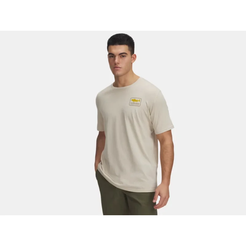 Under Armour Men's Walleye Graphic Tee (Sandstorm/Gold League) Size L