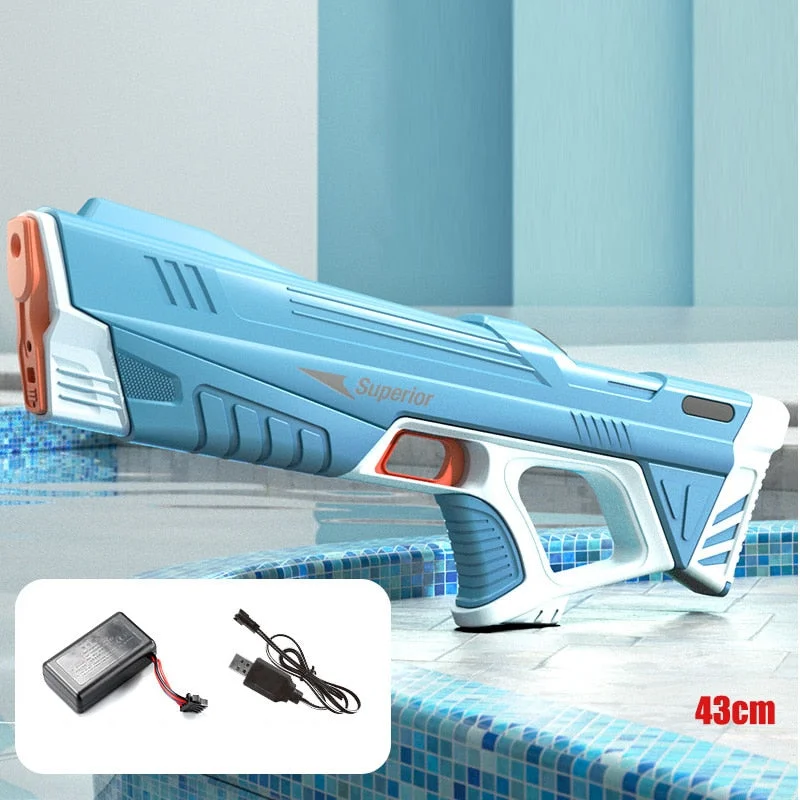 Vepine AquaBlast | Electric Water Gun with Long Range & High Capacity | Safe Fun for Kids Over 6 Blue