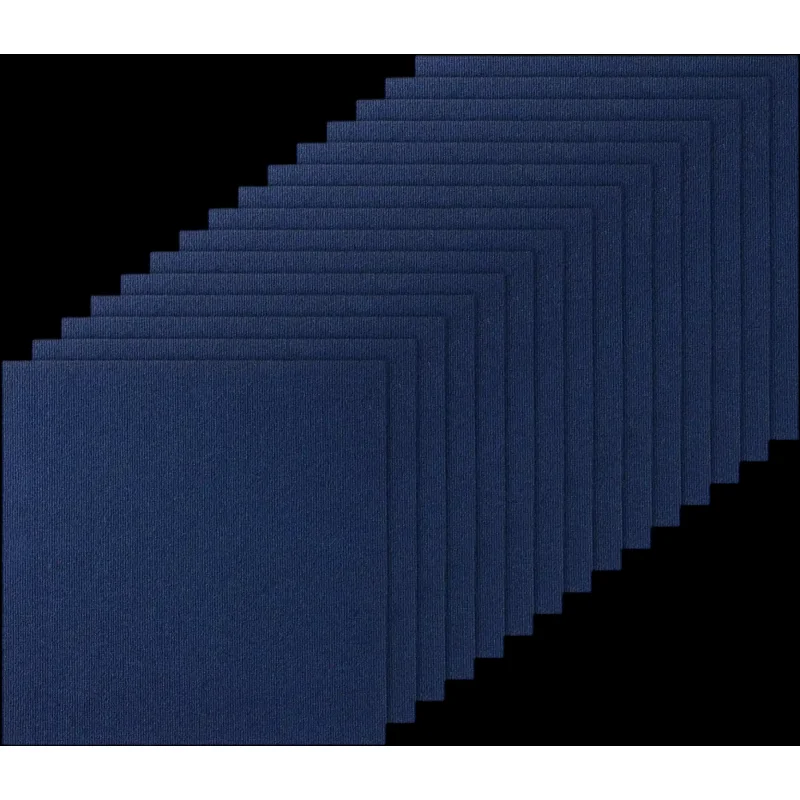 Vevor Carpet Tiles Peel and Stick 24" x 24" Self-Adhesive Floor Tile Set Dark Blue 15-Piece New