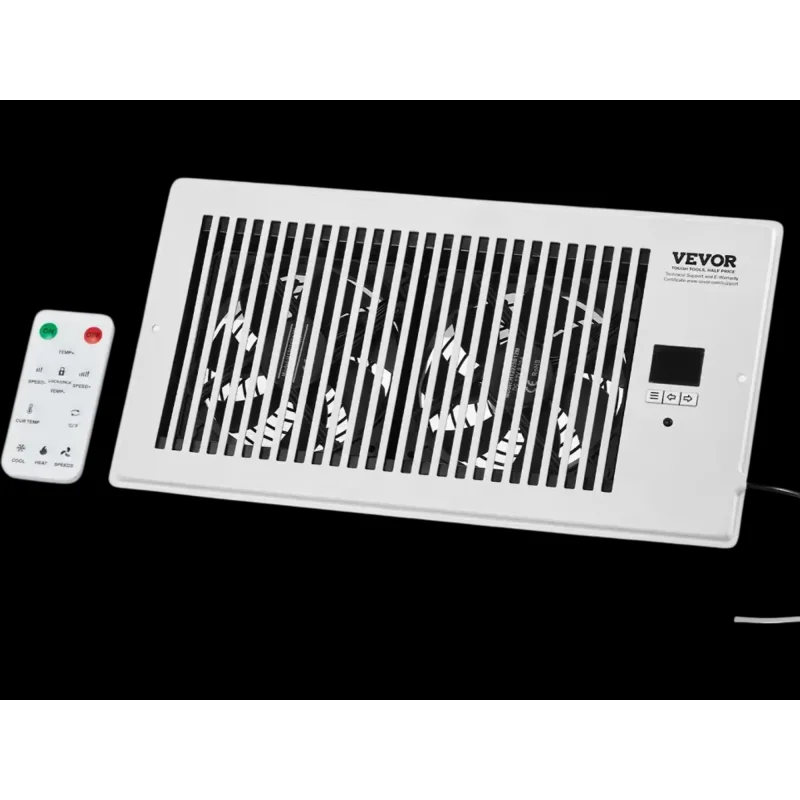 Vevor Register Booster Fan Quiet 6 x 12" Smart Vent with Remote White New
