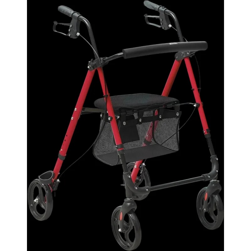 Vevor Rollator Walker Foldable All-Terrain Mobility Walker with Adjustable Seat and Handle 8" Wheels 300 lbs New