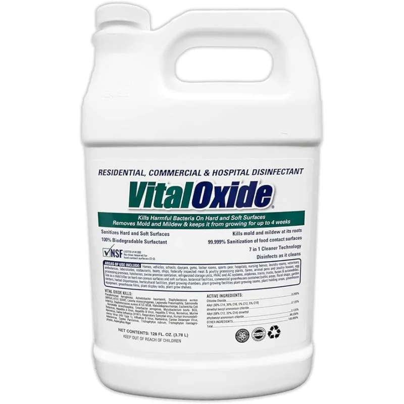 Vital Oxide Disinfectant, Deodorizer, Cleaner, Food-Contact Sanitizer, Virucide(EPA registration #82972-1)Kills Mold & Mildew, Eliminates Odors-1 Gallon