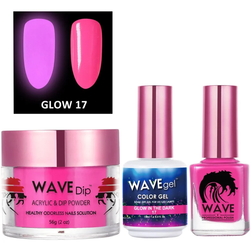 Wave Glow 3-In-1 Matching Combo Set / 1 Gel Polish 0.5 oz. + 1 Lacquer 0.5 oz. + 1 Dip Powder 2 oz. / #17