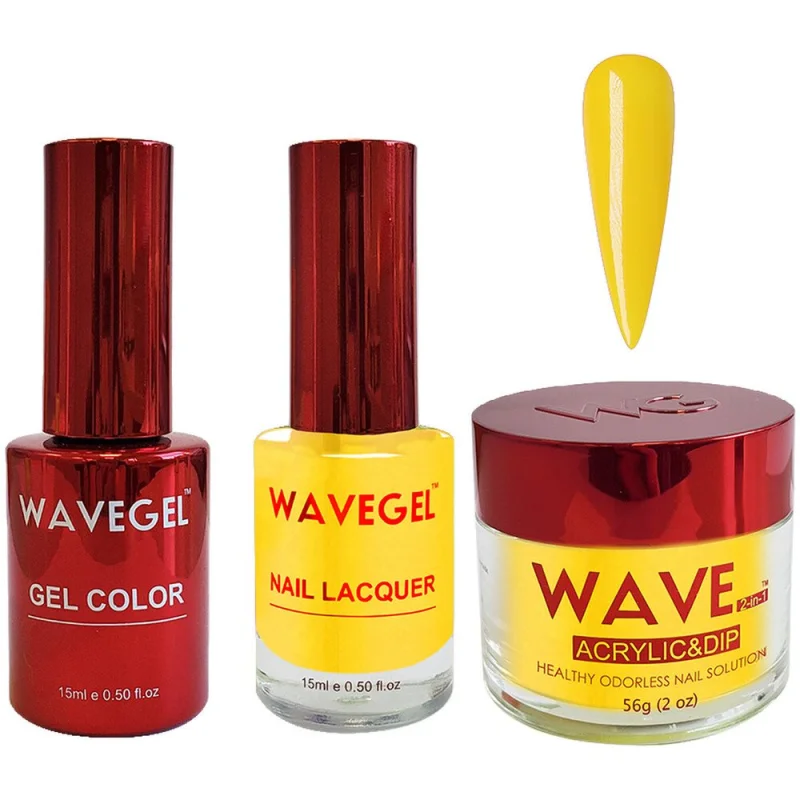 Wave Queen 3-In-1 Matching Combo Set / 1 Gel Polish 0.5 oz. + 1 Lacquer 0.5 oz. + 1 Dip Powder 2 oz. / #020 Limoncello