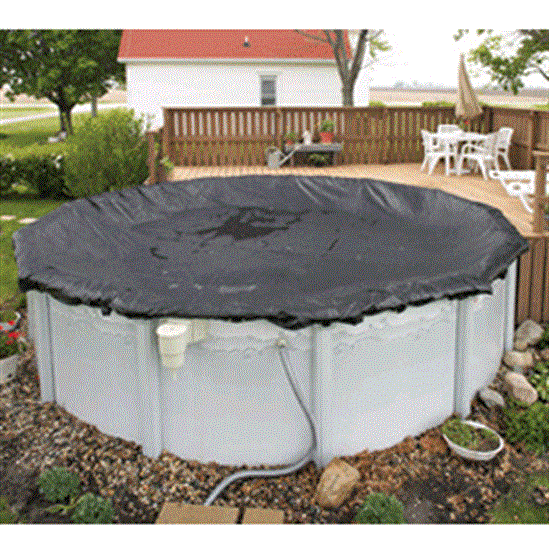 Above-Ground Rugged Mesh Winter Pool Cover - Pool Size: 18' X 34' Oval- Arctic Armor 8 Yr Warranty