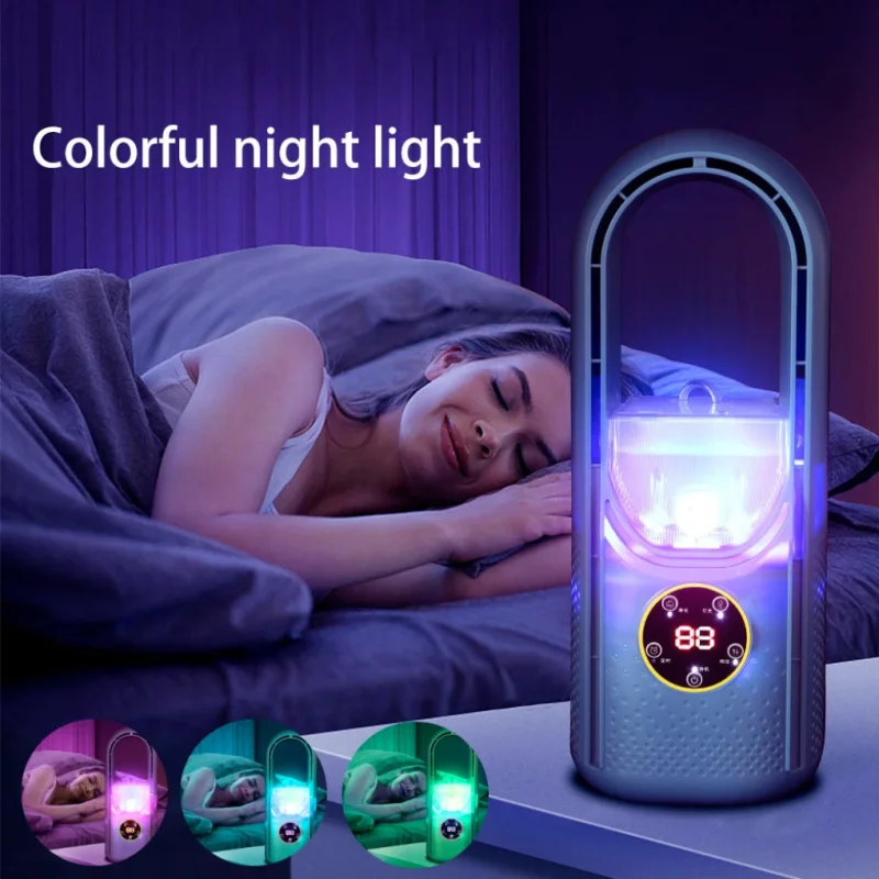 Wearclo | Portable Bladeless Fan with LED Display & Adjustable Airflow | Safe and Quiet Cooling Solution