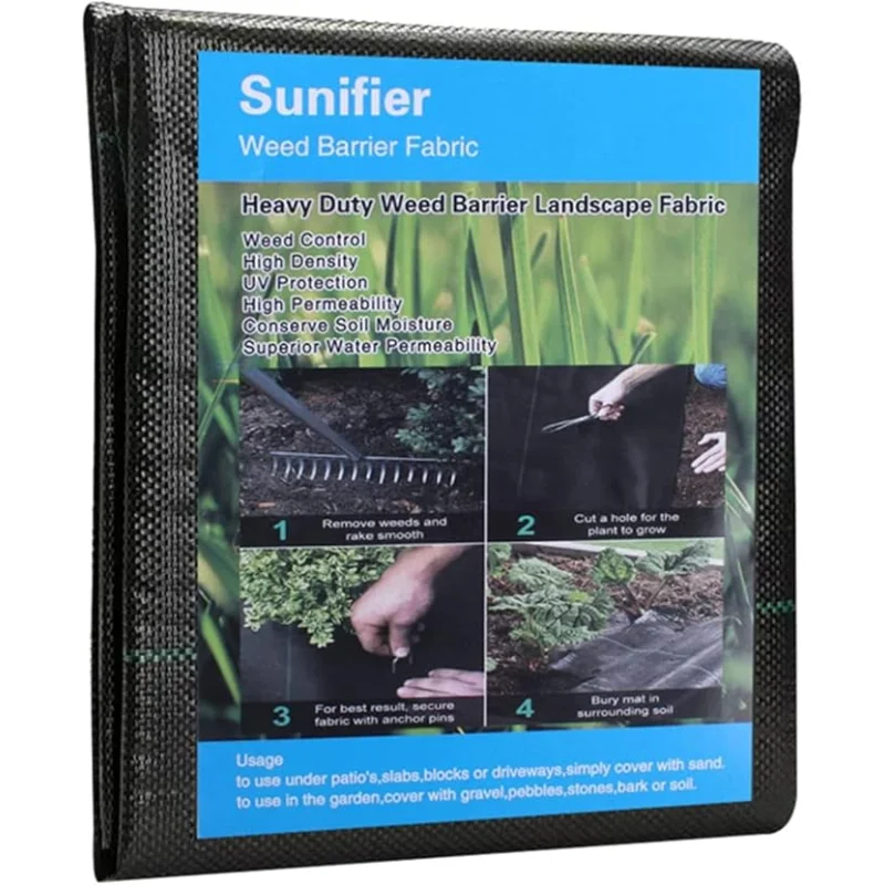 Weed Barrier Landscape Fabric Heavy DutyGarden Fabric Weed BarrierBlack Mulch for Landscaping, Weed Blocker Fabric Garden Bed Cover Garden Supplies (4ft x 60ft)